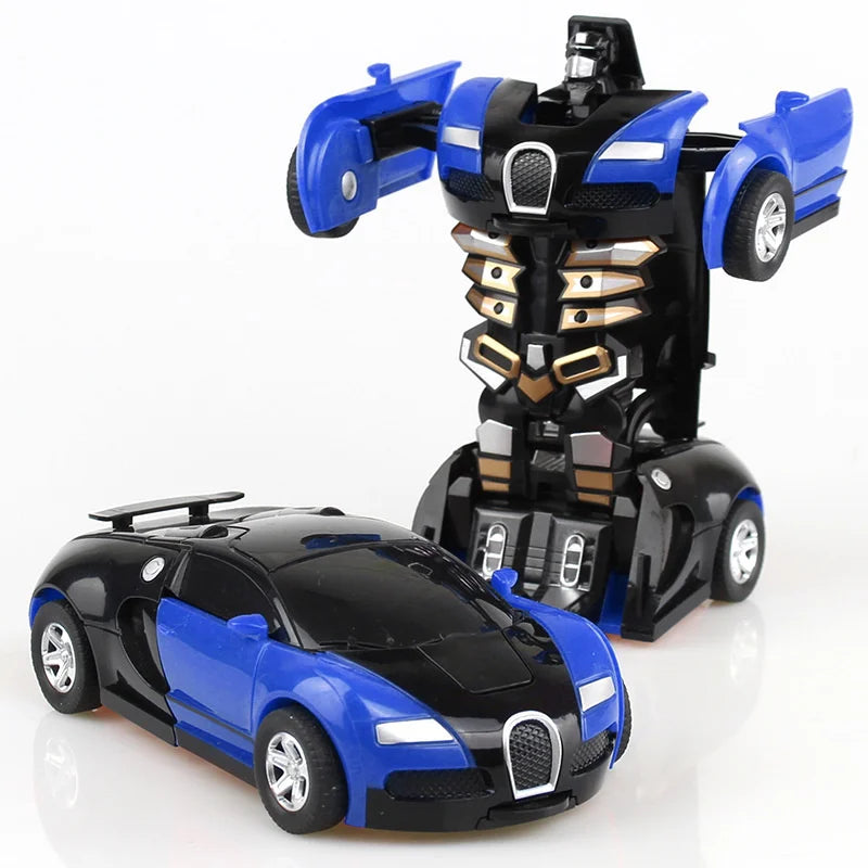 One Click Automatic Collision Deformation Robot Boy Gift Dual Form Toy Car Father Son Interactive Model Car Sertex