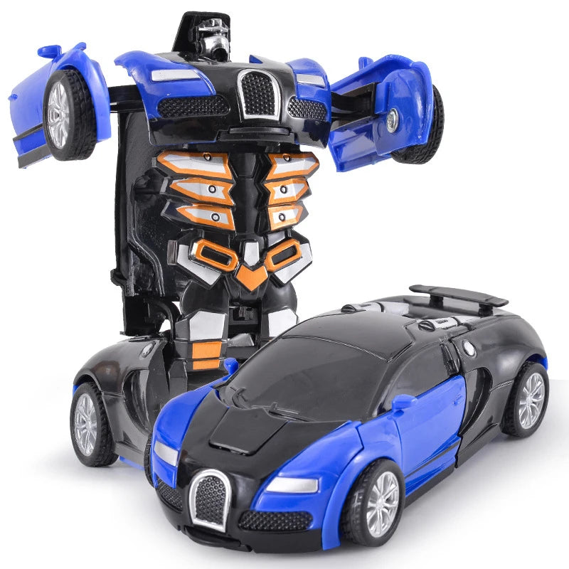 One Click Automatic Collision Deformation Robot Boy Gift Dual Form Toy Car Father Son Interactive Model Car Sertex