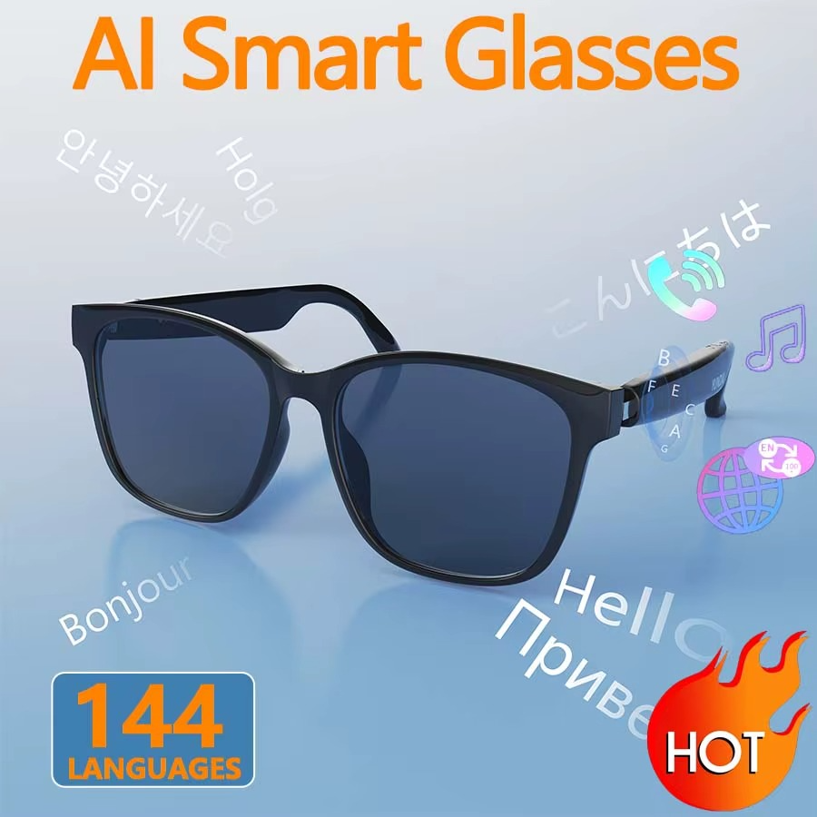 AI Smart Translator Glasses Wireless Bluetooth Glasses Real-time Simultaneous Interpretation for Studying Travel business My Value Mart