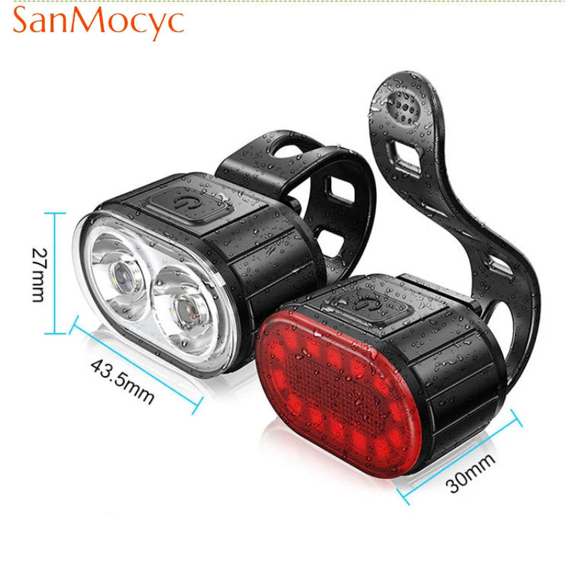 Cycling Bicycle Front Rear Light Set Bike USB Charge Headlight Light MTB Waterproof Taillight LED Lantern Bicycle Accessories Sertex