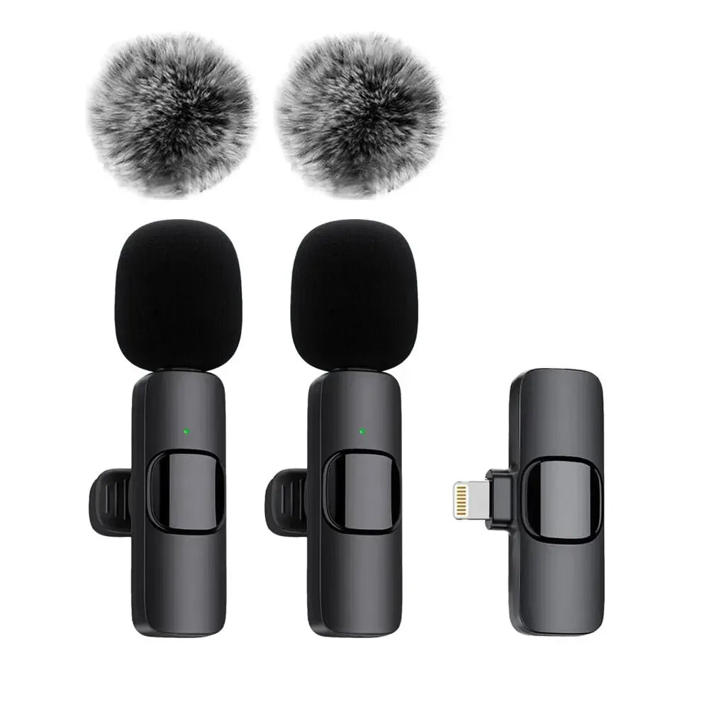 NEW Wireless Lavalier Microphone Audio Video Recording Mini Mic For iPhone Android Laptop Live Gaming Mobile Phone Microphone Sertex