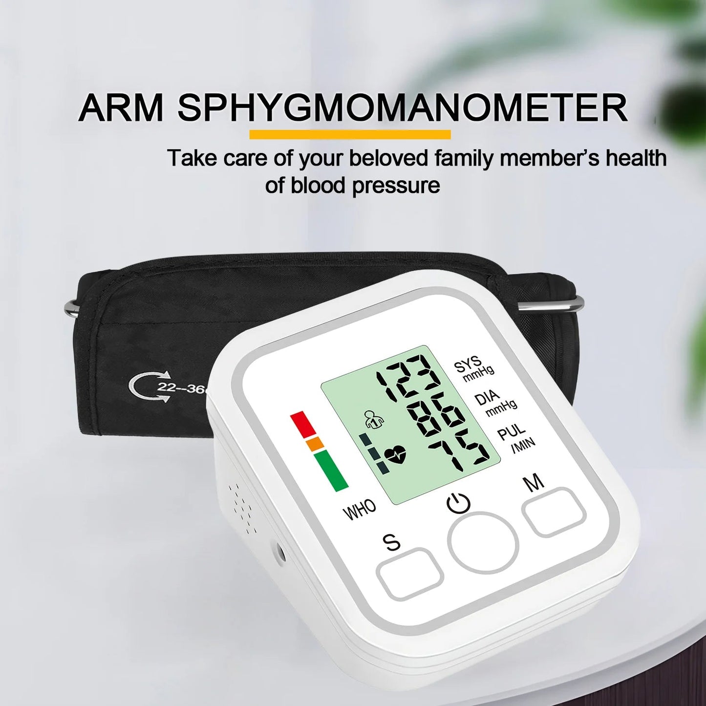 Blood Pressure Test Kit BP Monitor Upper Arm Automatic Tonometer Digital Sphygmomanometer Pulse Medical Device Sertex
