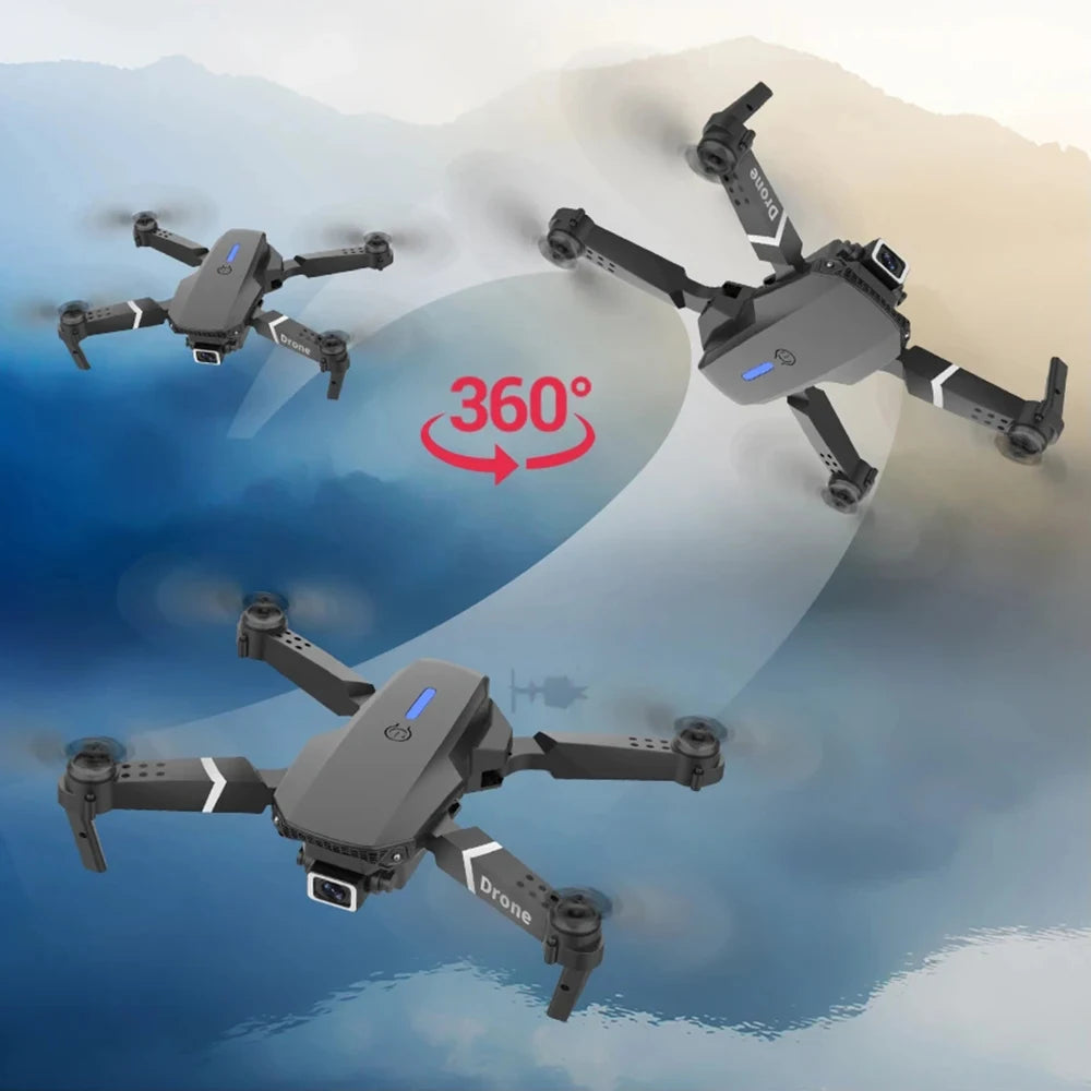 Professional Drone E88 4K Wide-Angle HD 1080P Camera WiFi FPV Height Hold Foldable RC Drone Quadrotor Helicopter Children's Toys Sertex