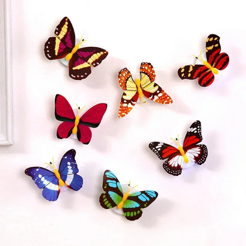 Ranpo Hot Butterfly Night Light Creative Funny Colorful Glowing Butterfly Light Stickable Diy LED House Decorative Wall Lights Sertex