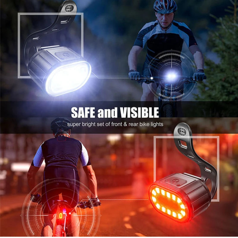 Cycling Bicycle Front Rear Light Set Bike USB Charge Headlight Light MTB Waterproof Taillight LED Lantern Bicycle Accessories Sertex