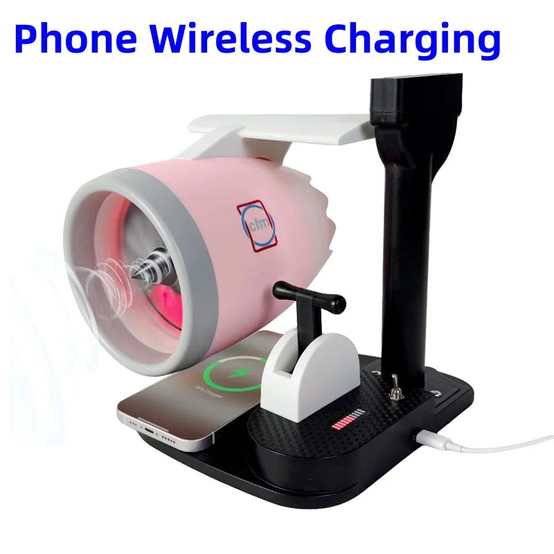 Jet Engine Fan Aircraft Turbofan Turbojet Model Kit 3D Printing Engine Toy with Humidifier Phone Wireless Charging Function Sertex
