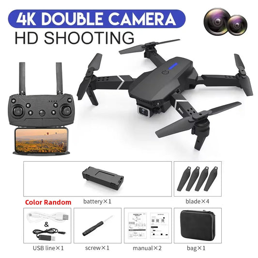 2025 New E88 Pro WIFI FPV Drone - 4K/1080P Dual Camera,Wide-Angle HD, Altitude Hold, Foldable Quadcopter, RC Helicopter Toy Gift Sertex