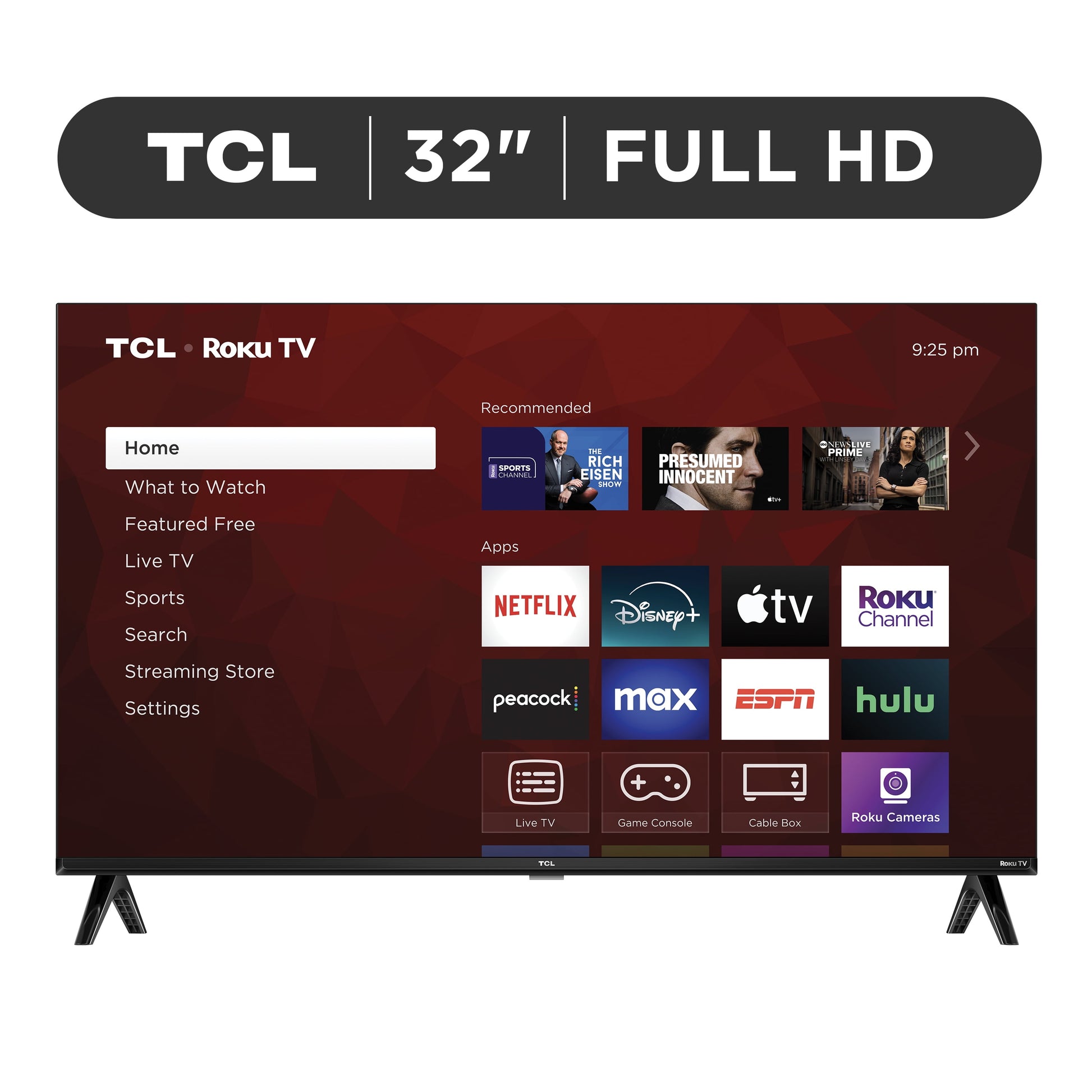 TCL 32” Class S3 (32S357) Full HD 1080P LED Smart TV with Roku TV
