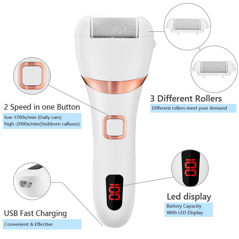 USB Rechargeable Electric Callus Remover Pedicure Tools Sertex