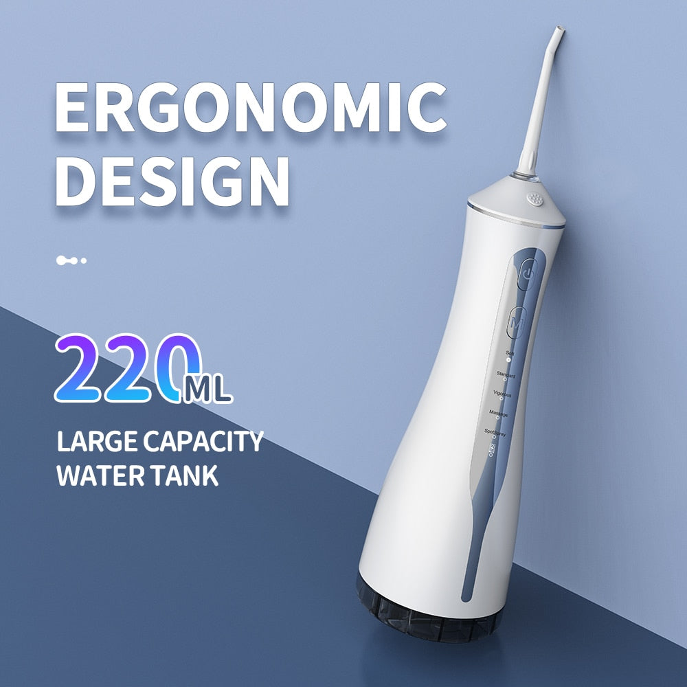 Portable Oral Irrigator Water Flosser USB Rechargeable Nozzles Sertex
