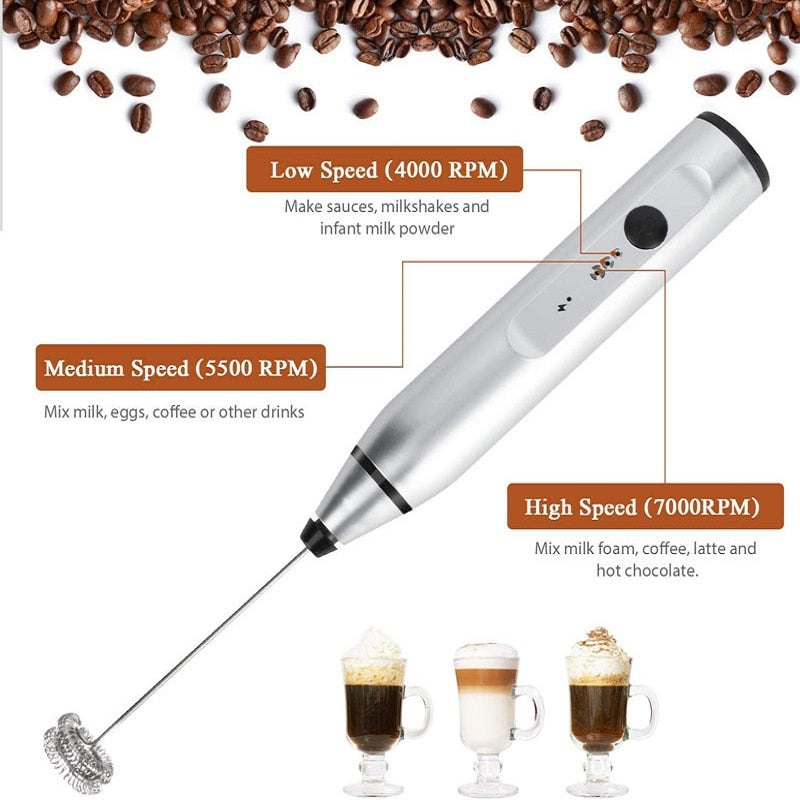 Wireless Milk Frothers Electric Handheld Blender Sertex