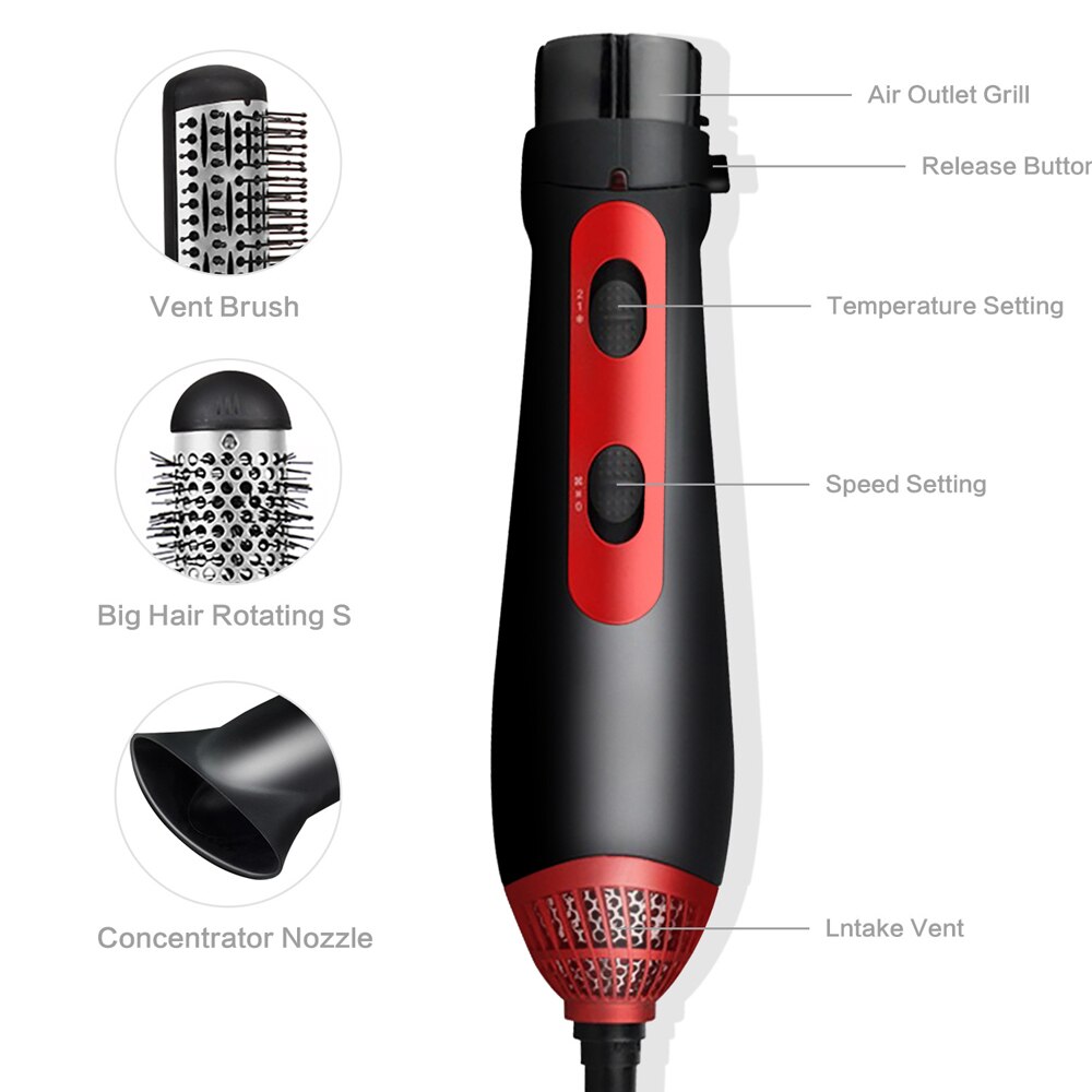 3 In1 Hot Air Comb Multifunctional Hair Dryer Iron Hair Straightener Sertex