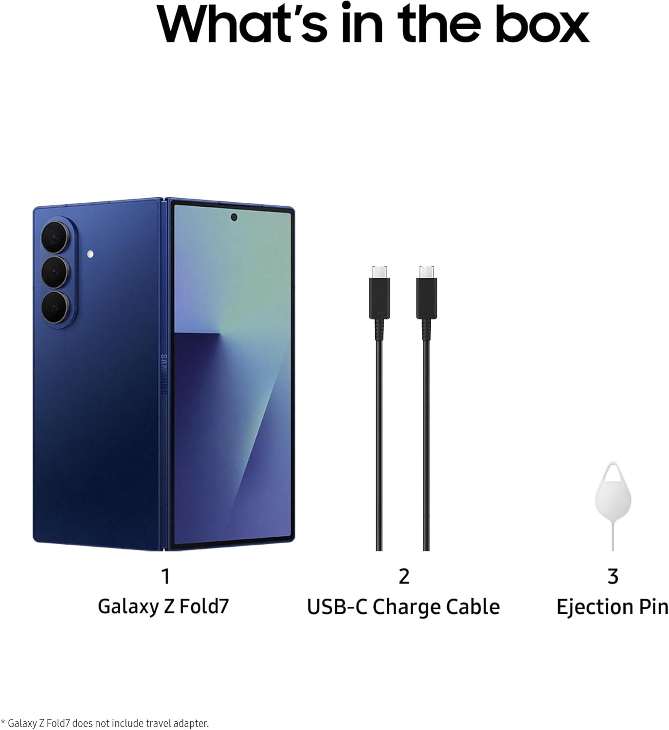 Galaxy Z Fold7 AI Phone, Thin and Light Foldable Design, Large Screen, 200MP Camera, 256GB Storage, 12GB Memory, 4400 Mah Battery, Blue Shadow, 3 Year Extended Warranty (UK Version)