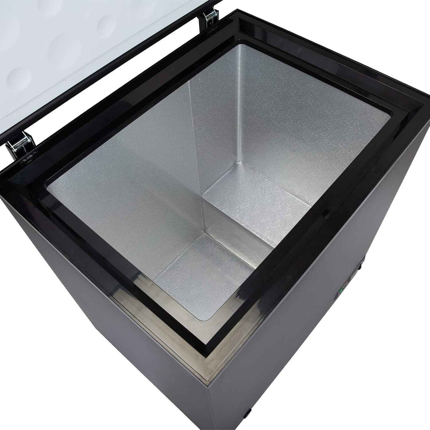 CHF200B-AMZ1 Black Freestanding Large Chest Freezer, 201L Capacity, 89.5Cm Wide, 4* Freezer Rating, 7 Temperature Settings, E Rated, 2 Years Parts and Labour Guarantee