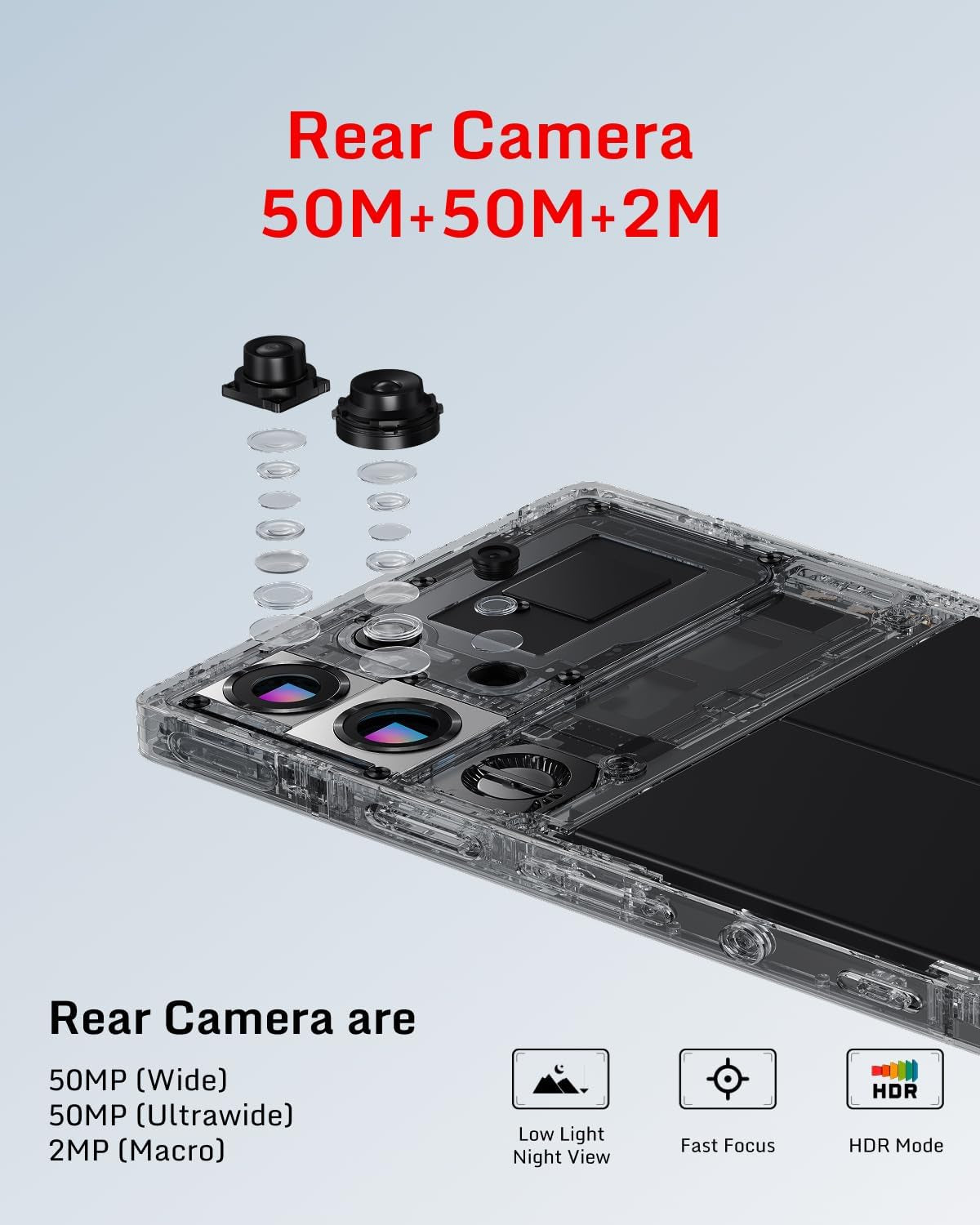 10 Pro 144Hz Gaming Phone, 5G Android Smartphone, 16GB RAM+512GB ROM, Snapdragon 8 Elite, 6.85" 1.5K AMOLED Full Screen, FHD+, 50MP Camera, Dual-Sim, Unlocked Mobile Phone Transparent