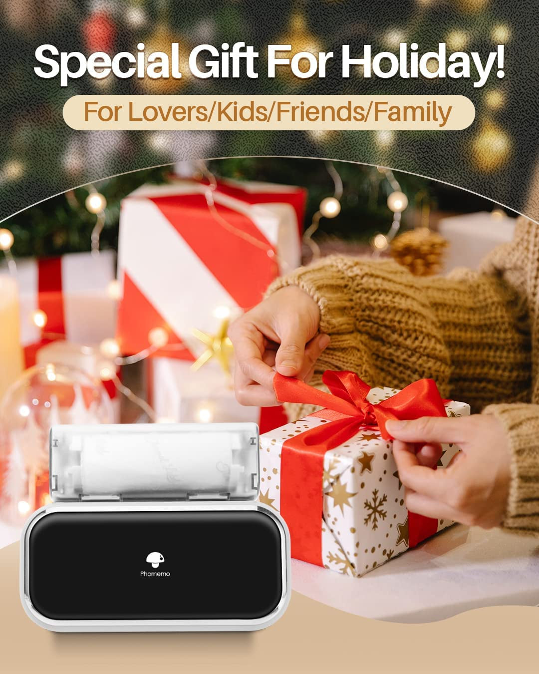 M03 Pocket Printer - Mini Thermal Printer Bluetooth Mobile Portable Printer Sticky Note Printer Photo Printer, Compatible with 53Mm(2Inch)/80Mm(3Inch) Paper, Best for Notes, Photo&List,White