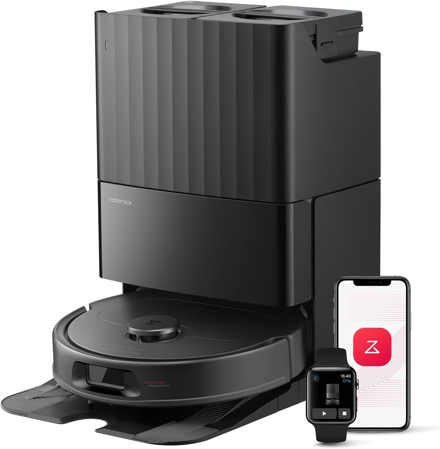 Qrevo Series Robot Vacuum Cleaner with Mop, 10,000Pa Suction, Upgraded from Qrevo S, Dual Anti-Tangle Brushes, Smart Obstacle Avoidance, Auto Mop Washing&Drying, All-In-One Dock,Black(Qv 35S)