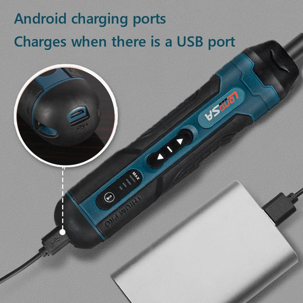 3.6V Cordless Electric Screwdriver Rechargeable 1500Mah Lithium Battery Mini Drill Power Tools Set Household Maintenance Repair
