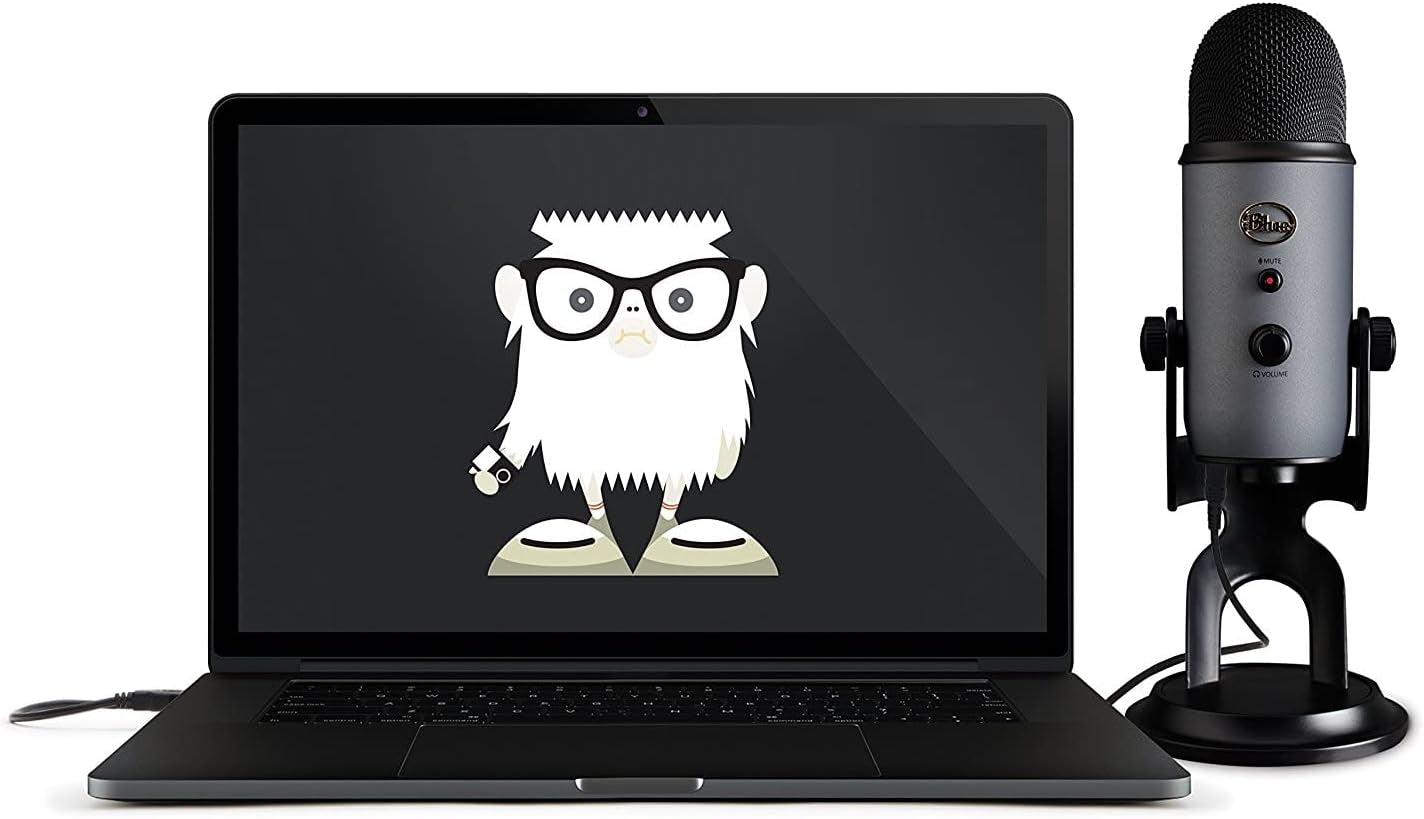 Yeti USB Microphone for Recording, Streaming, Gaming, Podcasting on PC and Mac, Condenser Mic for Laptop or Computer with VO!CE Effects, Adjustable Stand, Plug and Play - Slate