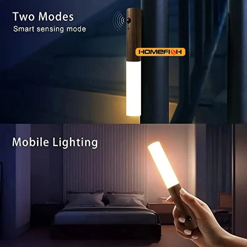 1Pc Intelligent Human Body Induction Night Light, LED Rechargeable Corridor Cabinet Wall Light, Household Toilet Wall Induction