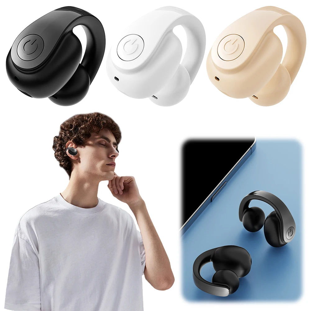 Wireless Ear Clip on Earphone Bluetooth-Compatible 5.4 Headset Noise Canceling Sports Earphones Hifi Stereo Headset for Running
