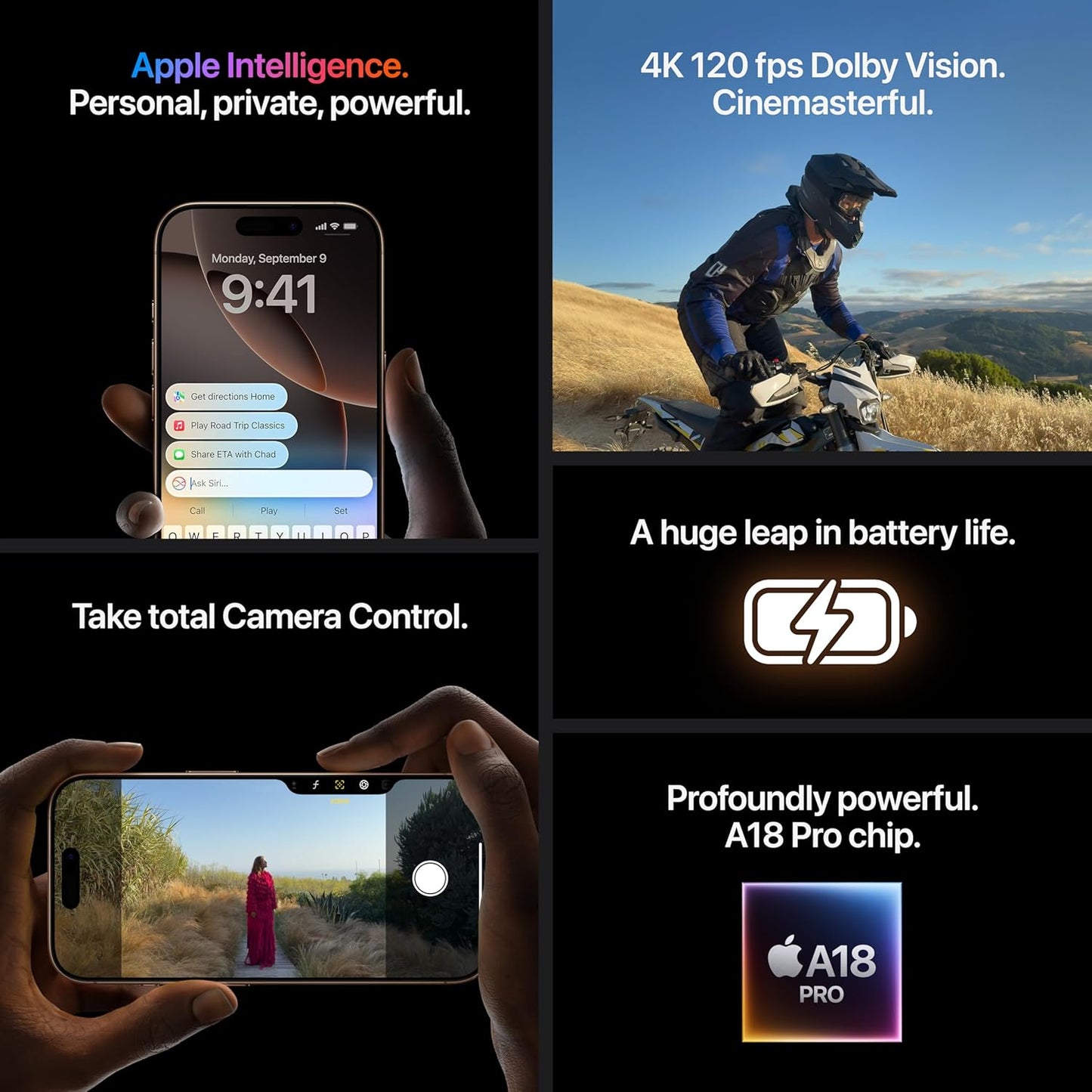 Iphone 16 Pro 256 GB: 5G Mobile Phone with Intelligence, Camera Control, 4K 120 Fps Dolby Vision and a Huge Leap in Battery Life. Works with Airpods; Natural Titanium