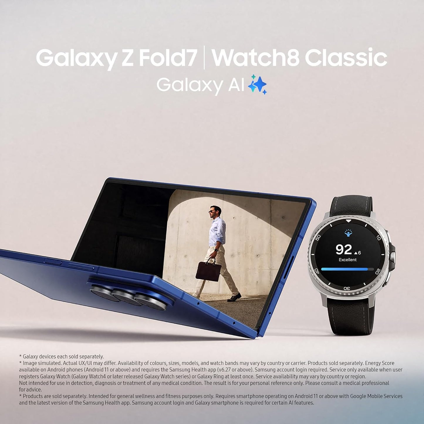 Galaxy Z Fold7 AI Phone, Thin and Light Foldable Design, Large Screen, 200MP Camera, 256GB Storage, 12GB Memory, 4400 Mah Battery, Blue Shadow, 3 Year Extended Warranty (UK Version)