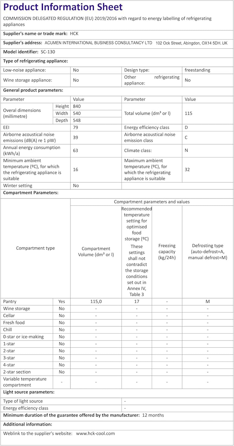 Beer Fridge 115L Freestanding Beverage Refrigerator with Double Glazed Glass Door, Temperature from 0 to 10℃, Energy Class D