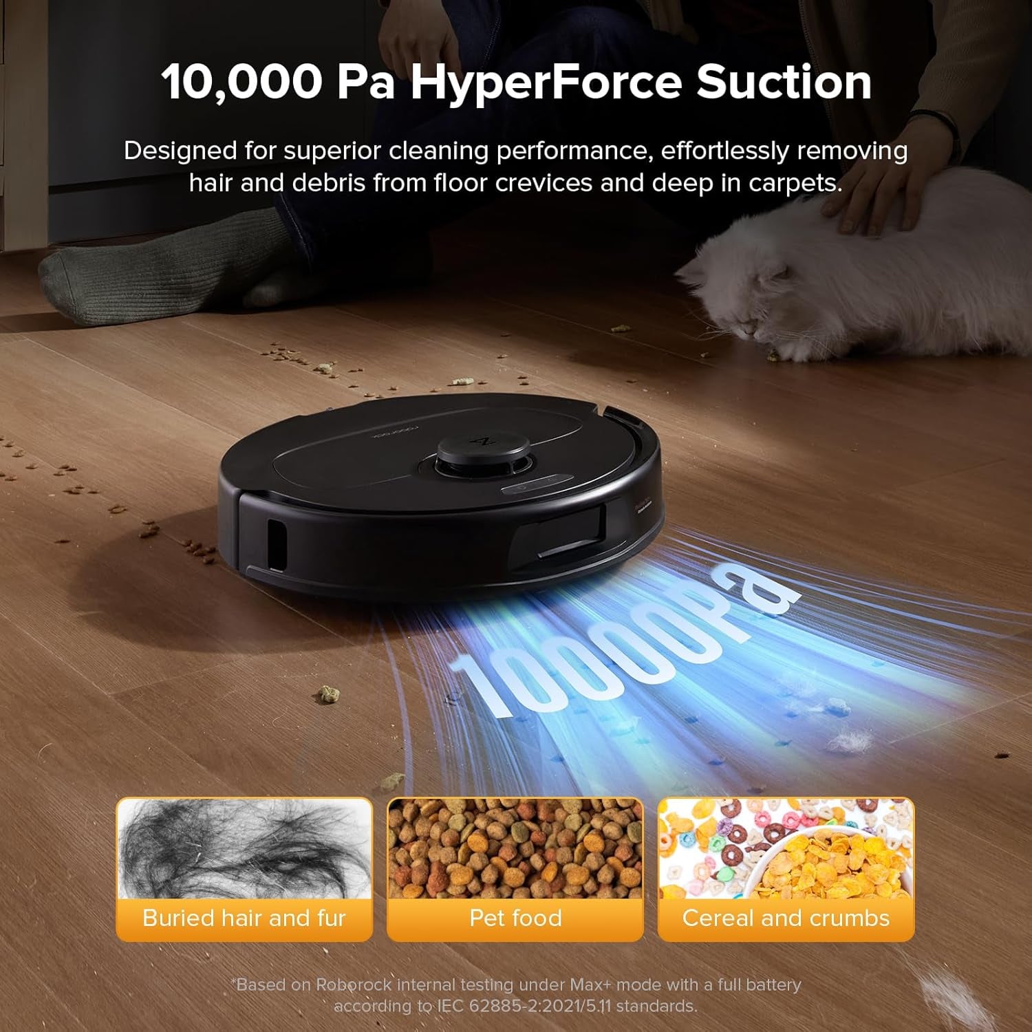 Qrevo Series Robot Vacuum Cleaner with Mop, 10,000Pa Suction, Upgraded from Qrevo S, Dual Anti-Tangle Brushes, Smart Obstacle Avoidance, Auto Mop Washing&Drying, All-In-One Dock,Black(Qv 35S)