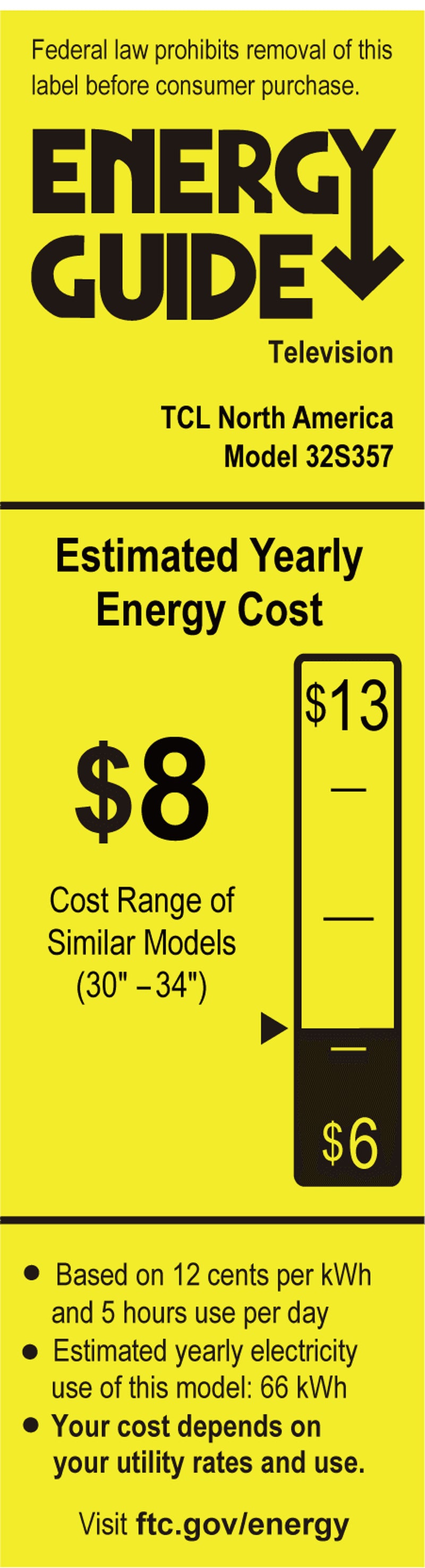 TCL 32” Class S3 (32S357) Full HD 1080P LED Smart TV with Roku TV