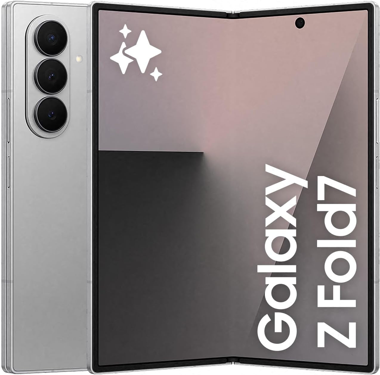 Galaxy Z Fold7 AI Phone, Thin and Light Foldable Design, Large Screen, 200MP Camera, 512GB Storage, 12GB Memory, 4400 Mah Battery, Silver Shadow, 3 Year Extended Warranty (UK Version)