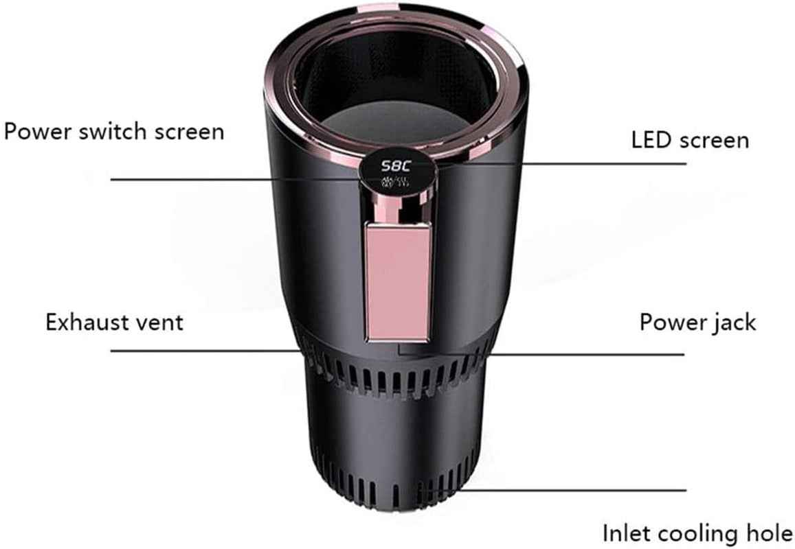 Disposable Cups for Hot Drinks 2 in 1 Smart Car Cup Warmer Cooler Auto Car and Heating Cup Mug Holder with LED Display Control Keep Beverage Cool and Warm Fits Inroad Tripp (Black, 9. 5X13X18)