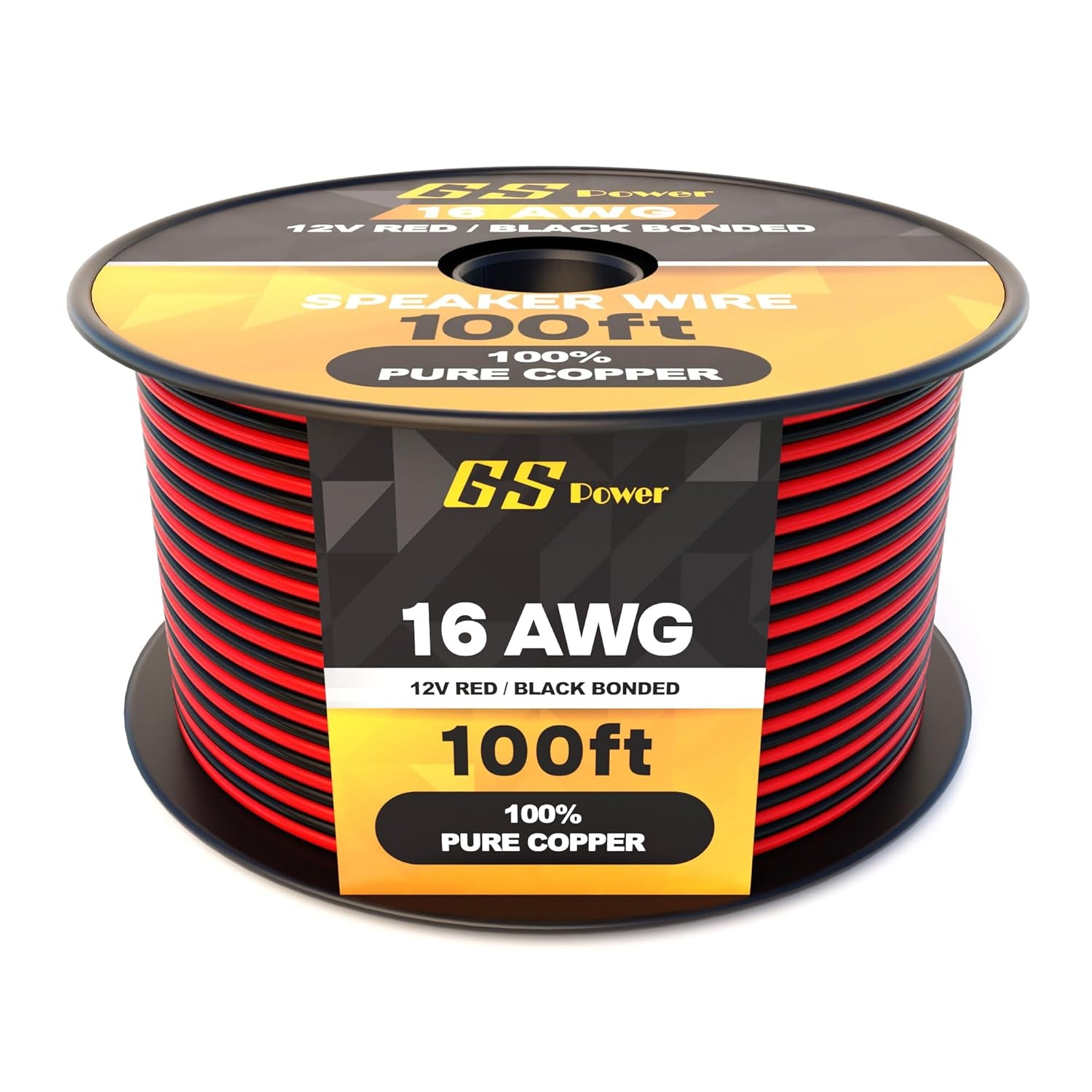 16 AWG Stranded Pure Copper Electrical Wire - 100 Feet, Ideal for Speaker, Automotive, Trailer, Stereo, and Home Theater Applications - Red/Black