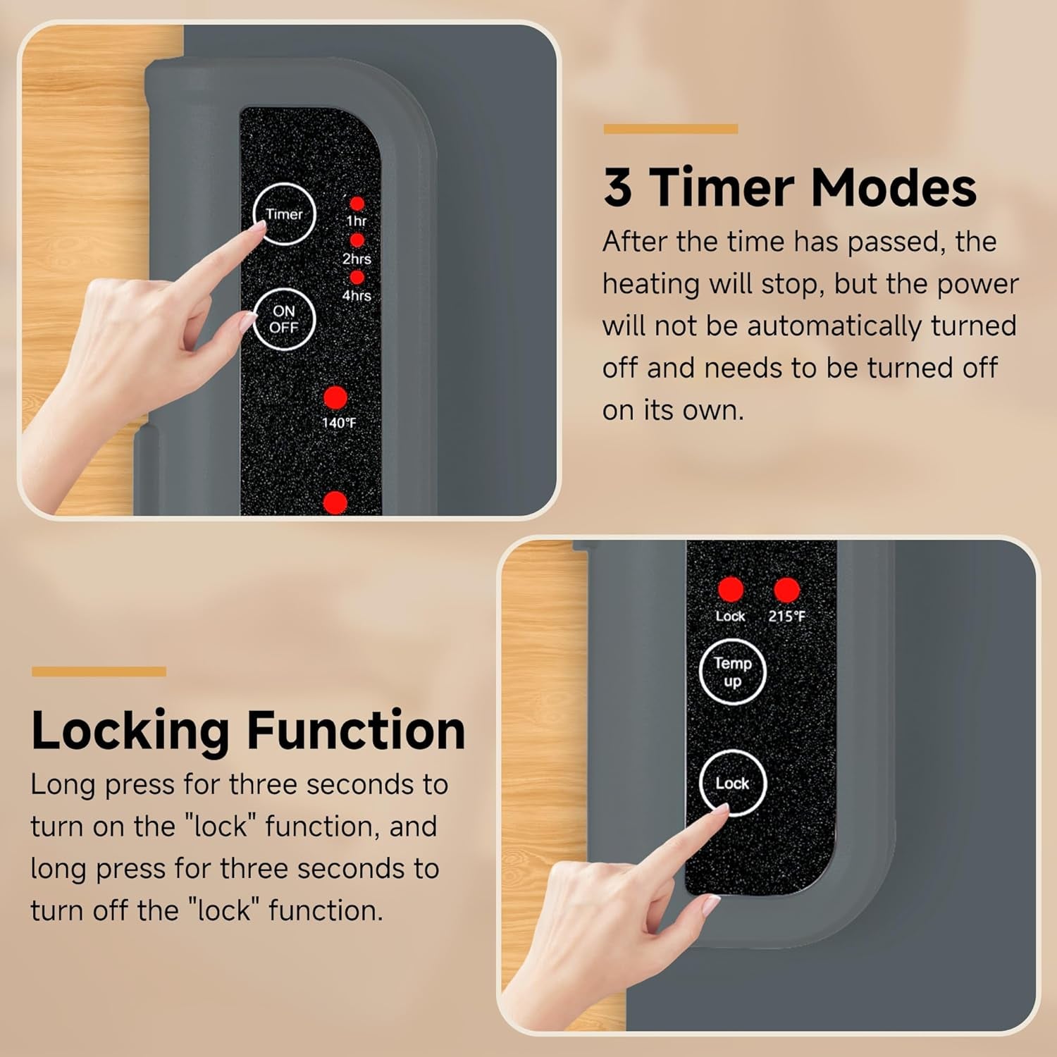 Food Warming Mat-Foldable Electric Warming Mat for Food Sillicon Food Warmer with Adjustable Temperature Control Time Moders Locking Function Warming Tray for Buffet,Party Dark Grey