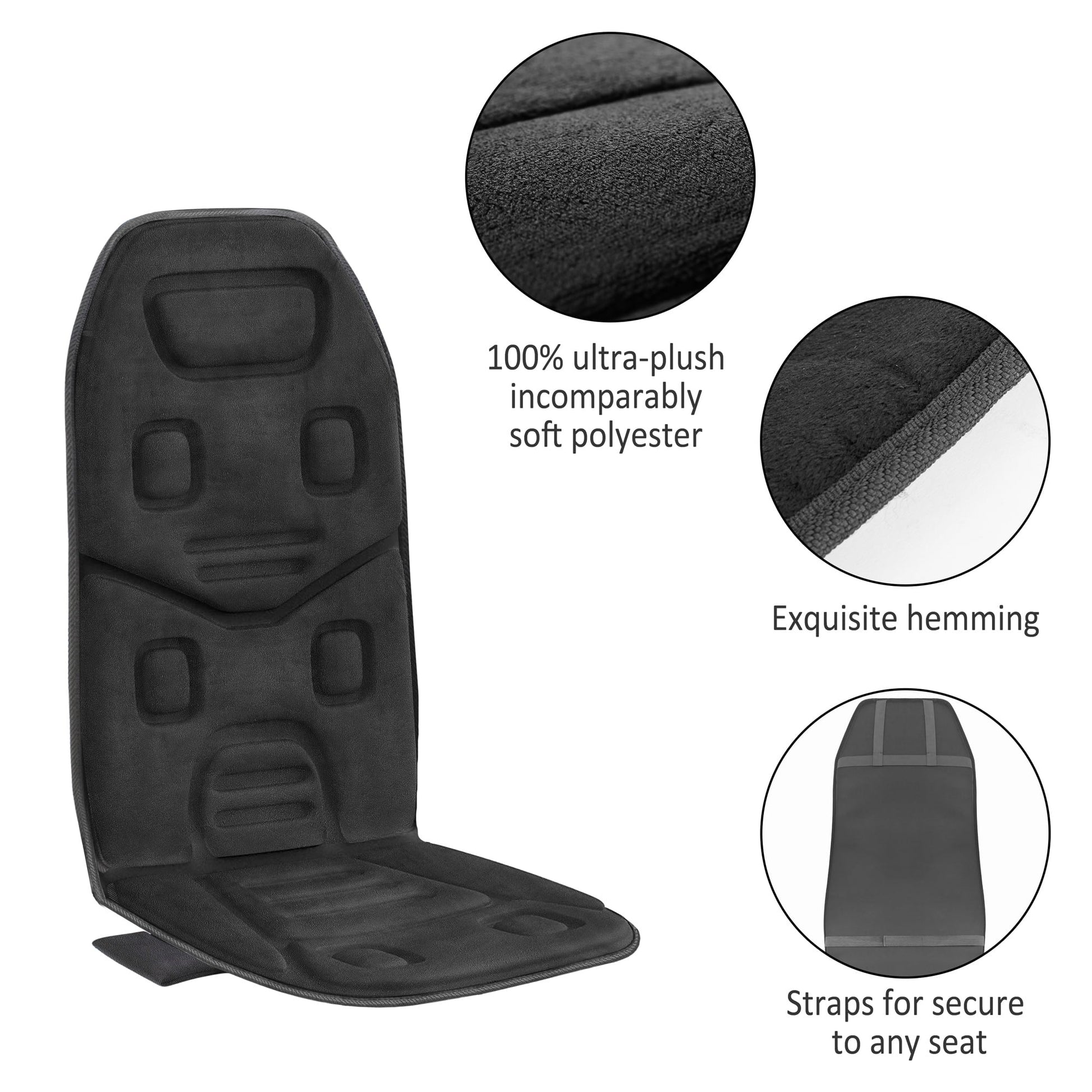 Motors Massage Seat Cushion with 3 Level Heating Pad, Back Massager Chair Pad, Gifts