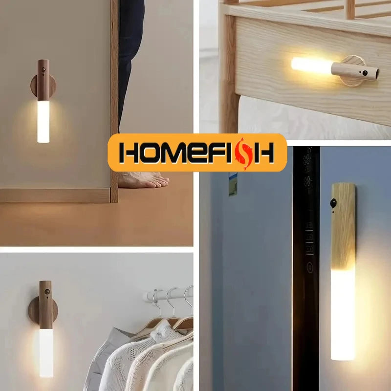 1Pc Intelligent Human Body Induction Night Light, LED Rechargeable Corridor Cabinet Wall Light, Household Toilet Wall Induction
