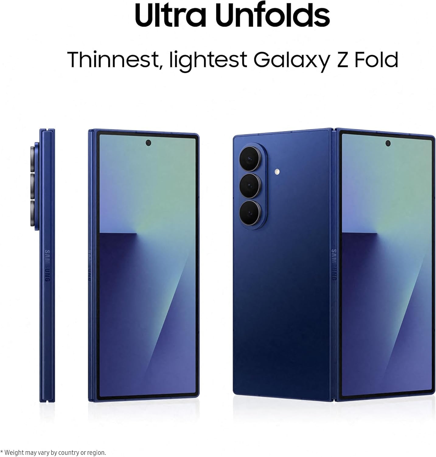 Galaxy Z Fold7 AI Phone, Thin and Light Foldable Design, Large Screen, 200MP Camera, 256GB Storage, 12GB Memory, 4400 Mah Battery, Blue Shadow, 3 Year Extended Warranty (UK Version)