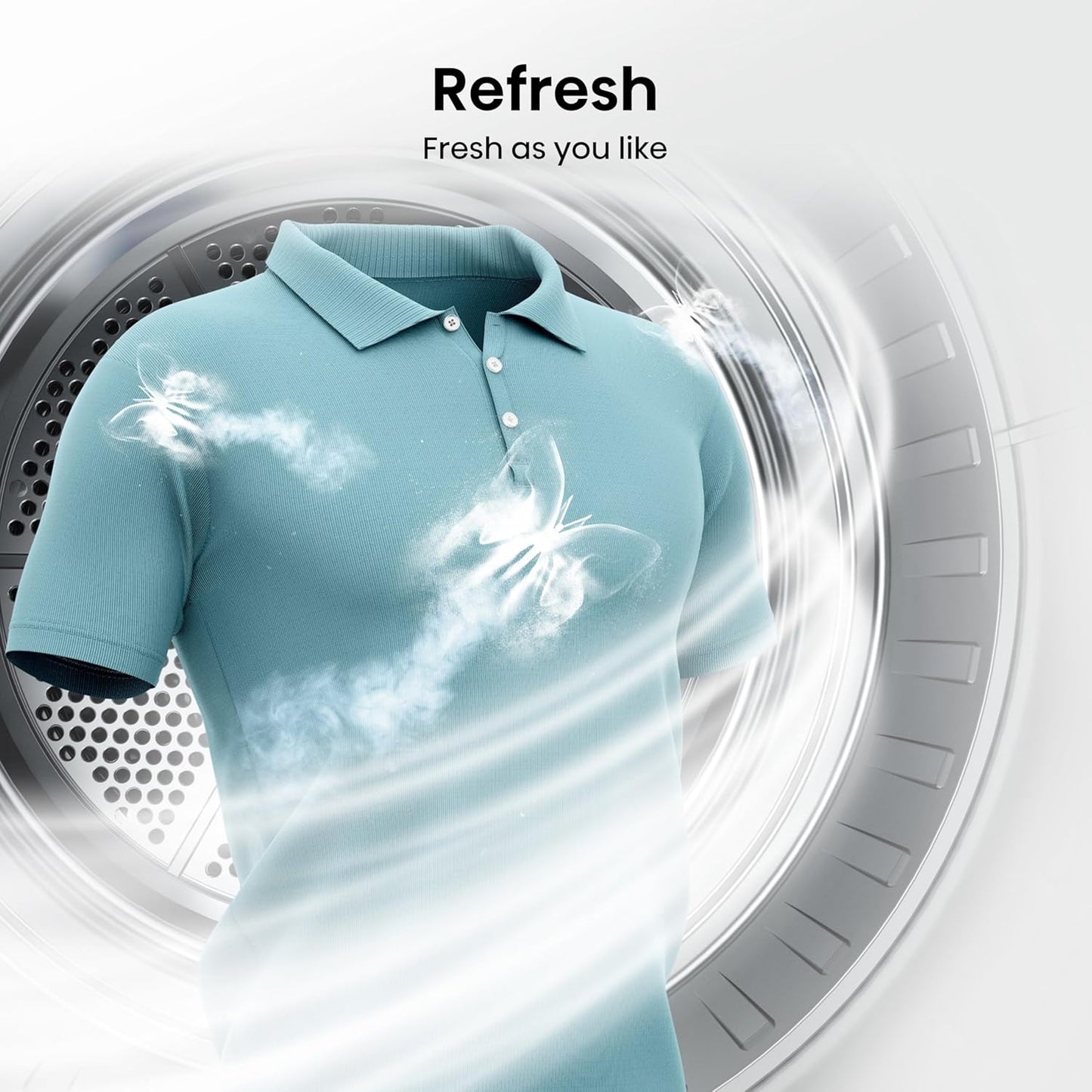 DH1Q802BW2 60Cm Freestanding 8 KG Heatpump Front Load Tumble Dryer, 16 Programmes, Auto Dry, Steam Refresh, Allergy Care - White