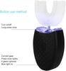 U-Shaped Adult Toothbrush,T Electric Sonic Toothbrush Automatic Cleaning Toothbrush Oral Care Tool with Food Grade Silicone Brush Head(Black)