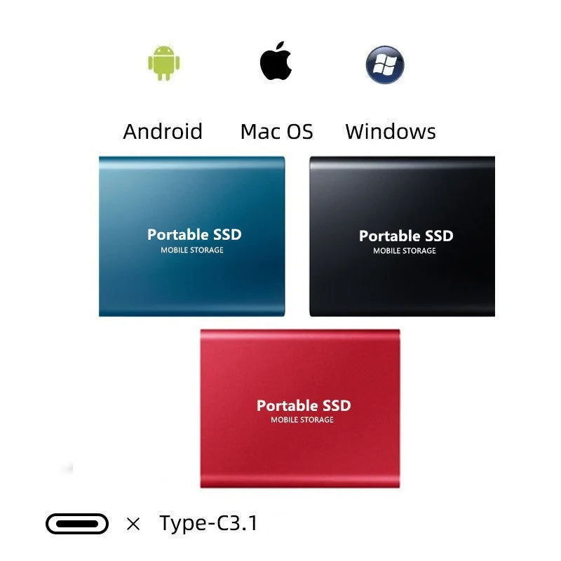 1.8" Disco Duro Externo USB 3.0 Type C Ssd External Hard Drive 500GB 1TB 2TB for Laptops Desktop