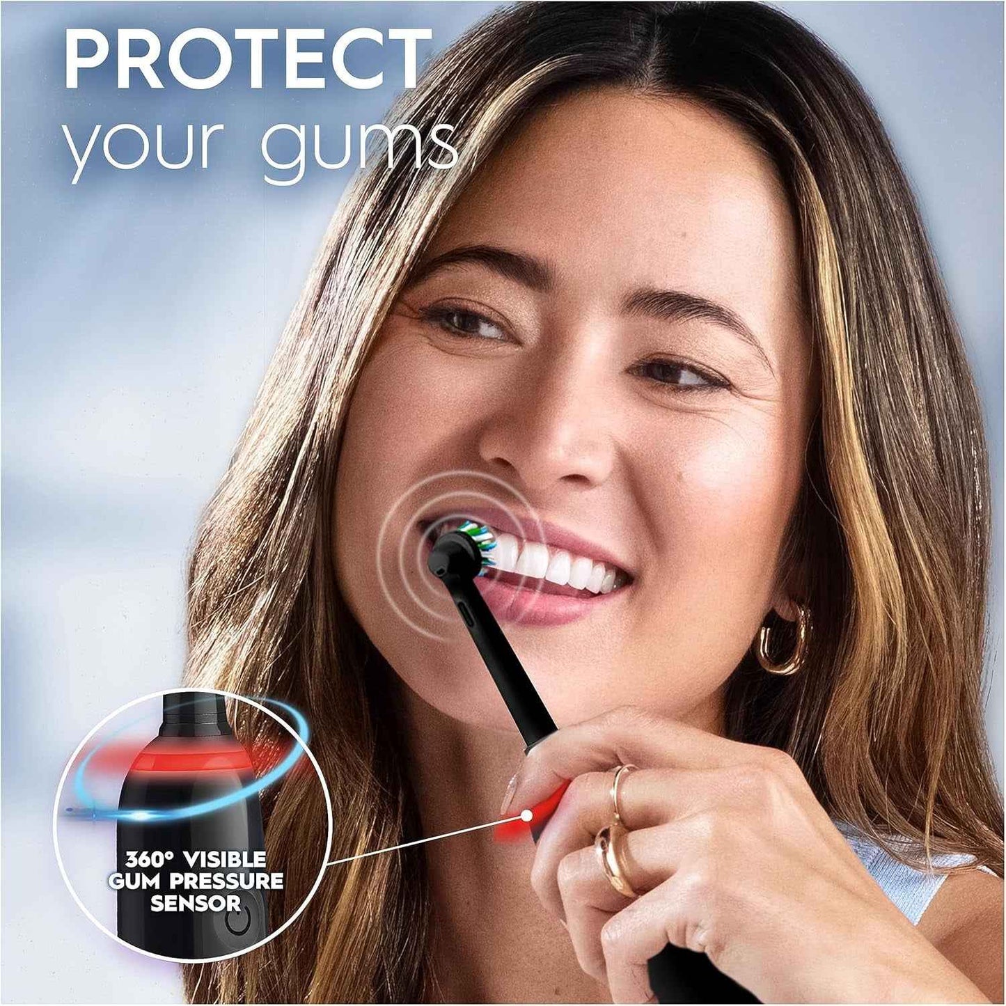 Pro 3 Electric Toothbrushes Adults, 1 Toothbrush Head & Travel Case, 3 Modes with Teeth Whitening, 2 Pin UK Plug, Black