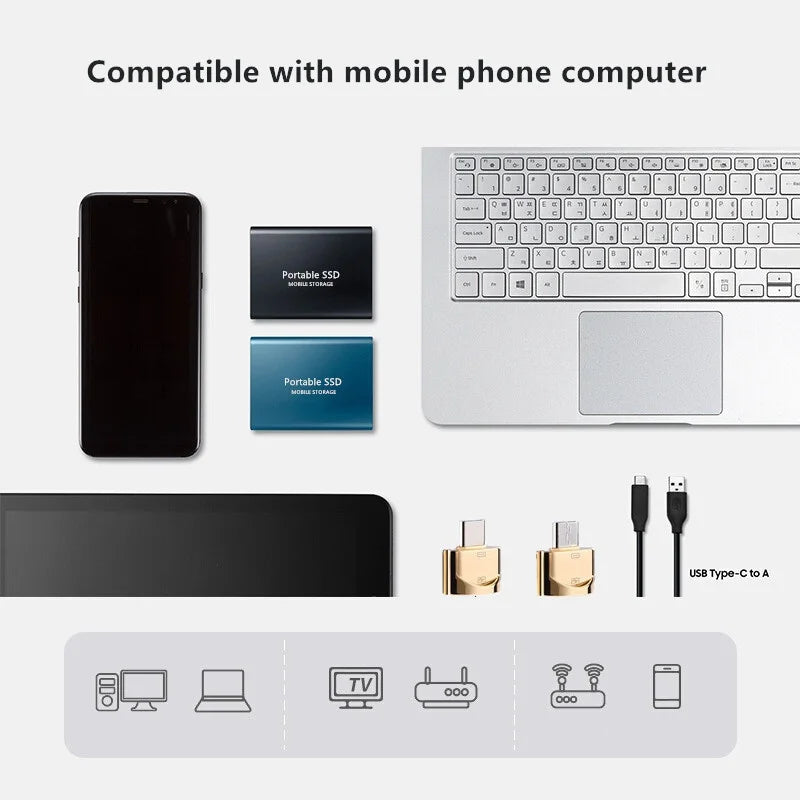 1.8" Disco Duro Externo USB 3.0 Type C Ssd External Hard Drive 500GB 1TB 2TB for Laptops Desktop