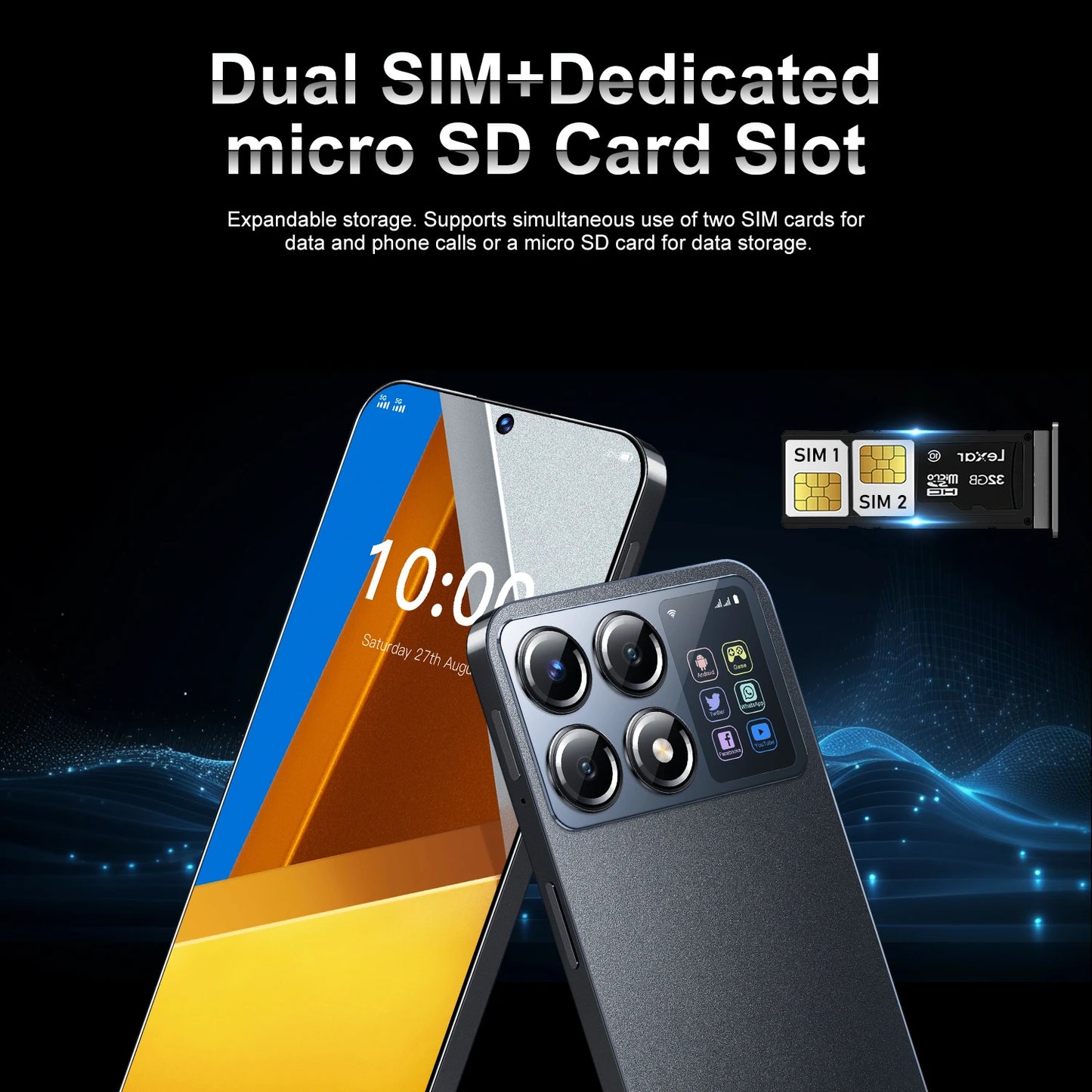 2025 New Xioami X7 Pro 7.3HD Global Edition Original Smart Dual Card 7800Mah Battery Facial Recognition Function