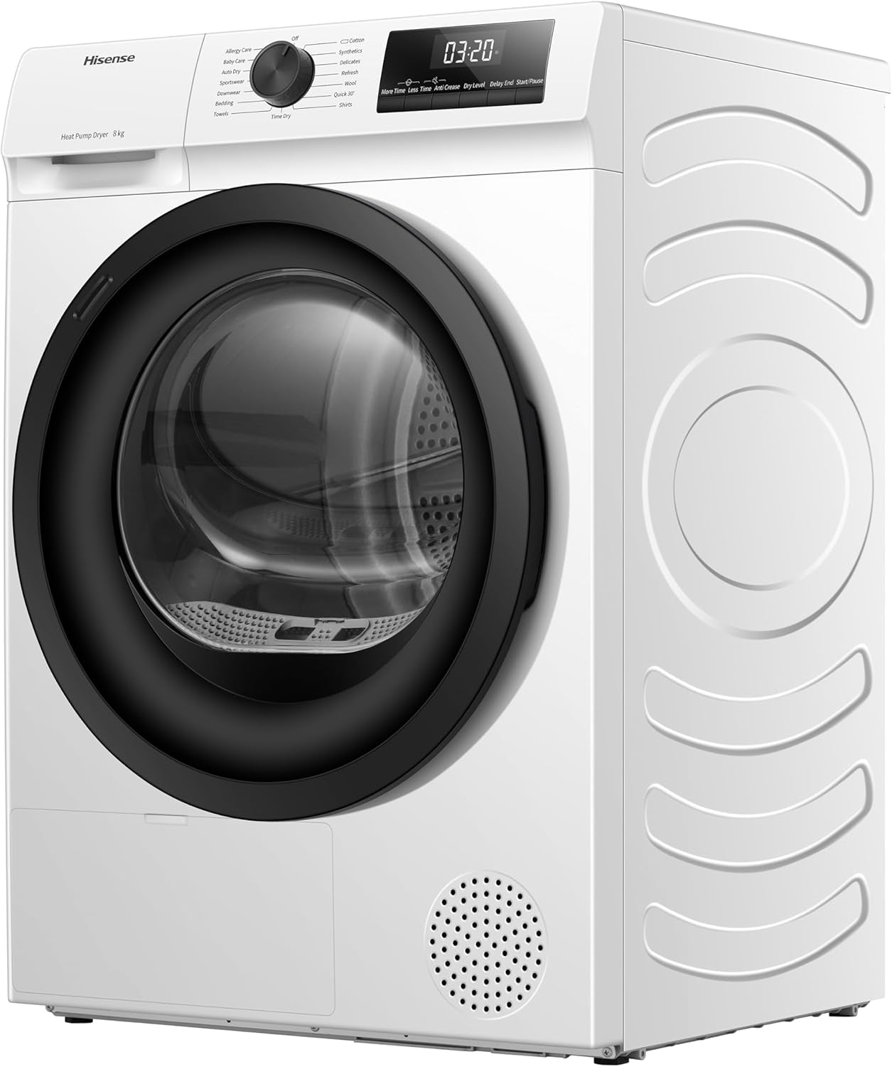 DH1Q802BW2 60Cm Freestanding 8 KG Heatpump Front Load Tumble Dryer, 16 Programmes, Auto Dry, Steam Refresh, Allergy Care - White