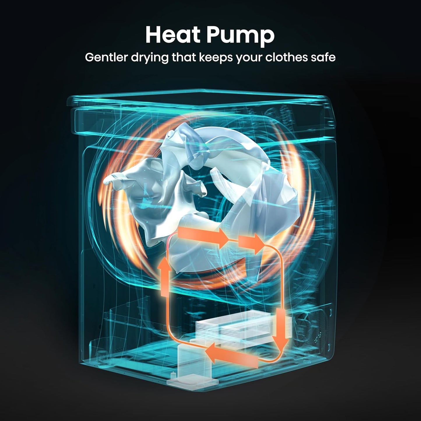 DH1Q802BW2 60Cm Freestanding 8 KG Heatpump Front Load Tumble Dryer, 16 Programmes, Auto Dry, Steam Refresh, Allergy Care - White