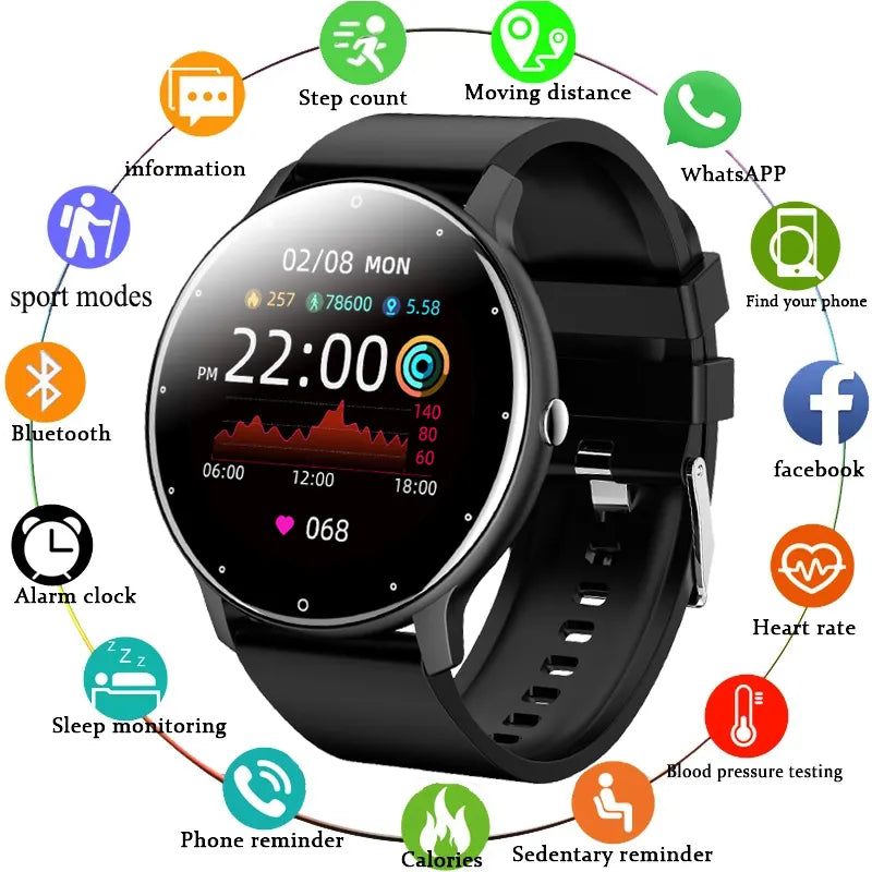 Men Smart Watch Smartwatch Waterproof Bluetooth Bracelet Sport Fitness Tracker Blood Pressure Heart Rate Monitor Watches for Android Ios