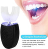 U-Shaped Adult Toothbrush,T Electric Sonic Toothbrush Automatic Cleaning Toothbrush Oral Care Tool with Food Grade Silicone Brush Head(Black)