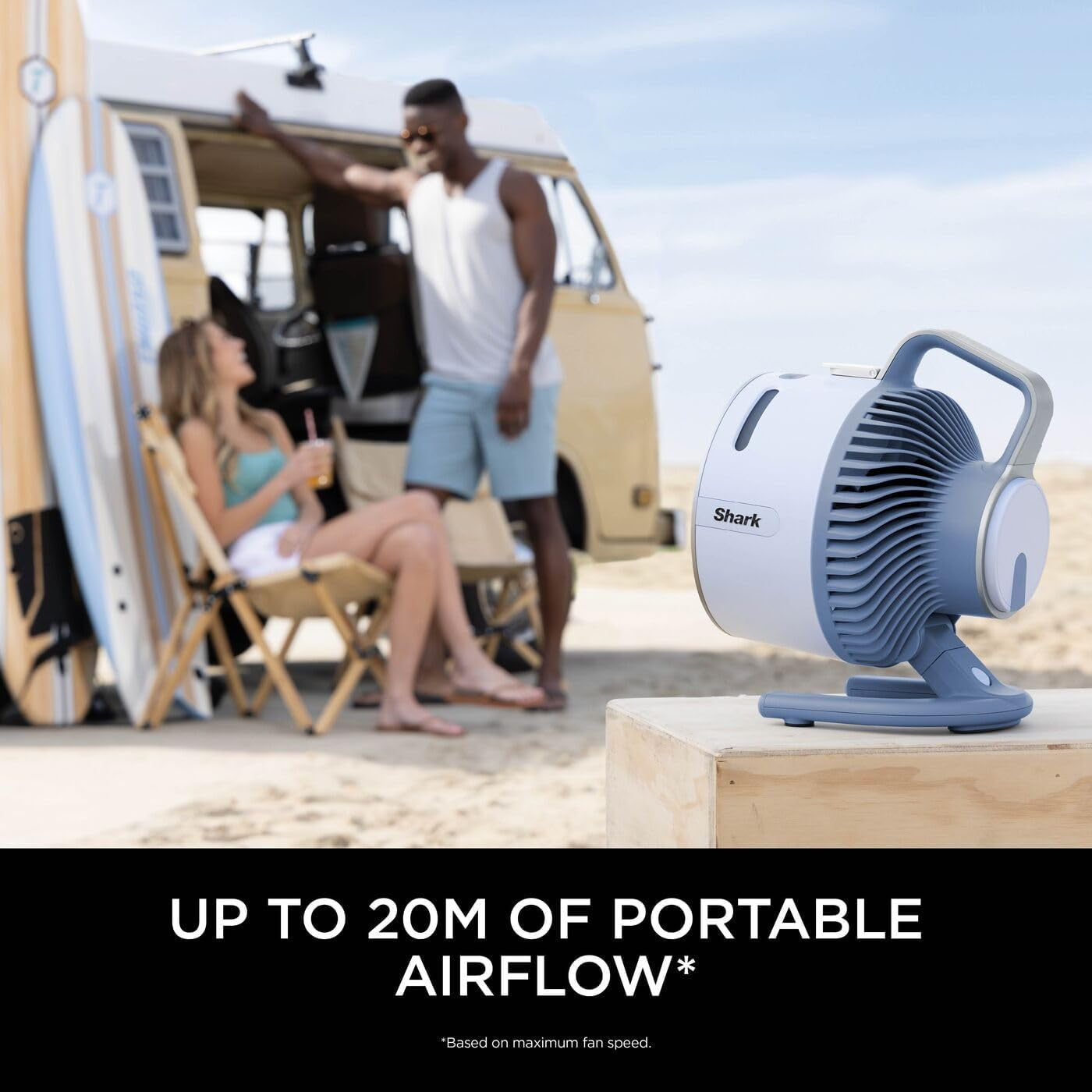 Flexbreeze Hydrogo Cordless Fan, Powerful Portable Fan with Misting, Indoor & Outdoor Cooling, Quiet & Durable, Compact & Lightweight, up to 20M Airflow, Glacier FA050UKBL