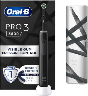 Pro 3 Electric Toothbrushes Adults, 1 Toothbrush Head & Travel Case, 3 Modes with Teeth Whitening, 2 Pin UK Plug, Black