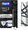 Pro 3 Electric Toothbrushes Adults, 1 Toothbrush Head & Travel Case, 3 Modes with Teeth Whitening, 2 Pin UK Plug, Black